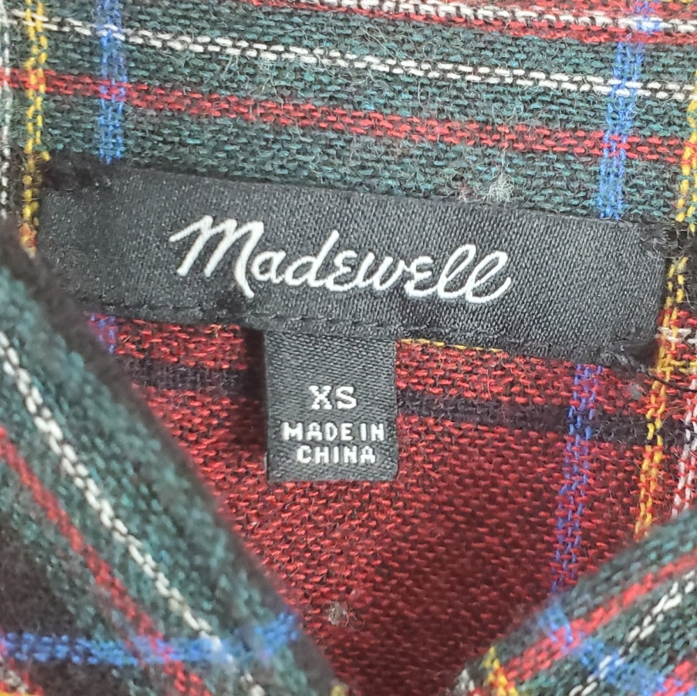 Madewell plaid hilo button up top size XS - Picture 3 of 4